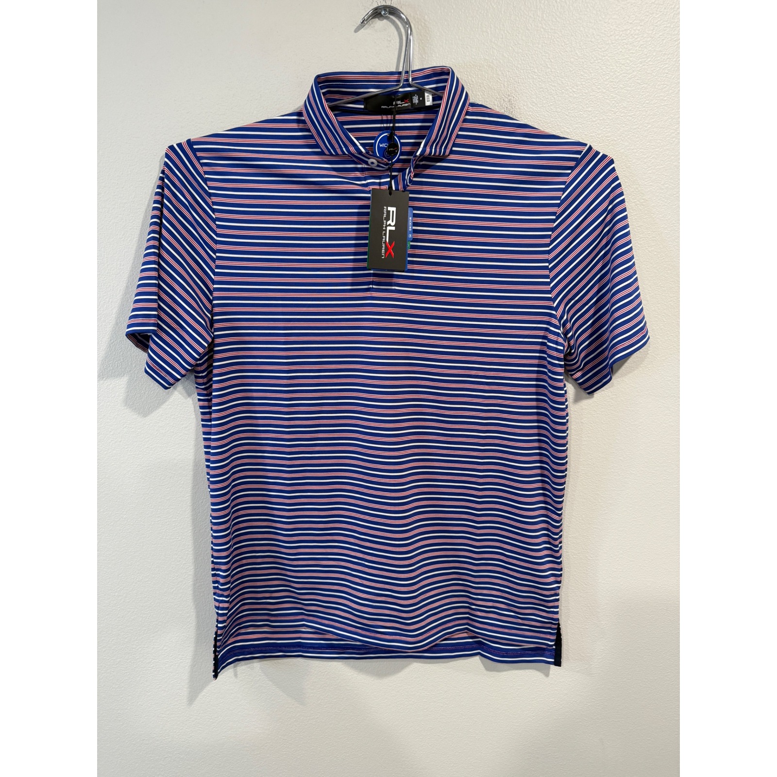 Rlx Ralph Lauren Men's Golf Polo Shirt Blue Stripe Wicking Size M